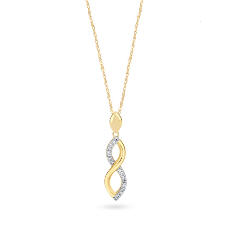 Diamond Twist Pendant in 10k Yellow Gold image number null