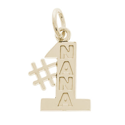 #1 Nana Charm in Gold Plated Sterling Silver