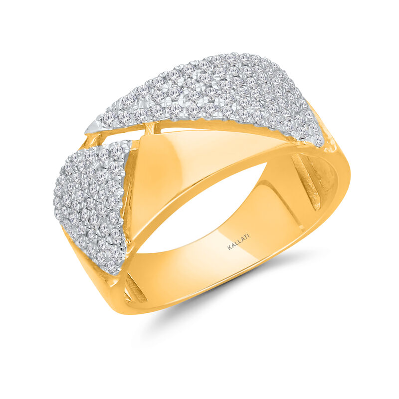 Diamond Geometric Fashion Ring in 14k Yellow Gold image number null