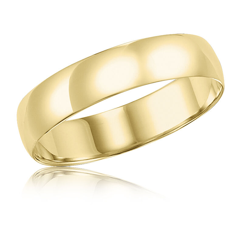 Men's 5mm Comfort Fit Wedding Band in 14k Yellow Gold, Size 11 image number null