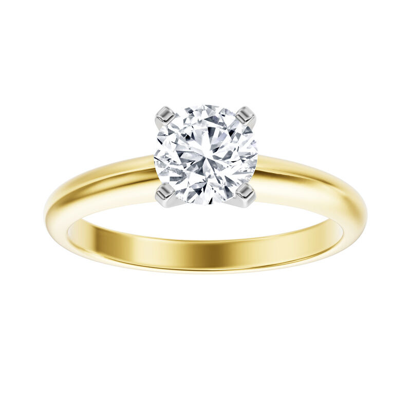 Round Lab Grown Diamond 1ct Solitaire Engagement Ring in 14k Yellow Gold image number null