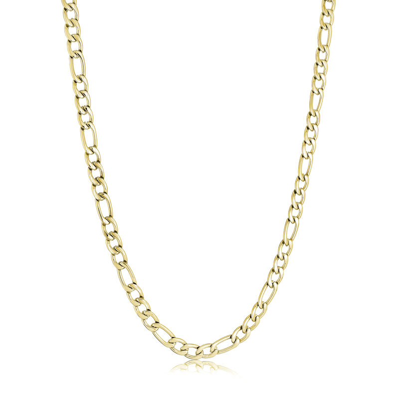 Figaro Chain 22" in Gold Plated Stainless Steel (6mm) image number null