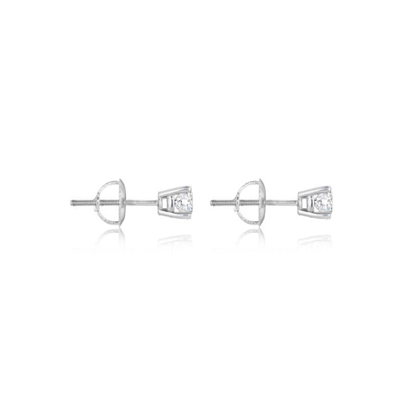 Lab-Grown Classic Round Brilliant ¾ct. Diamond Solitaire Stud Earrings in White Gold image number null