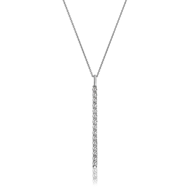 Lab Grown Diamond Stick Pendant in 14k White Gold image number null