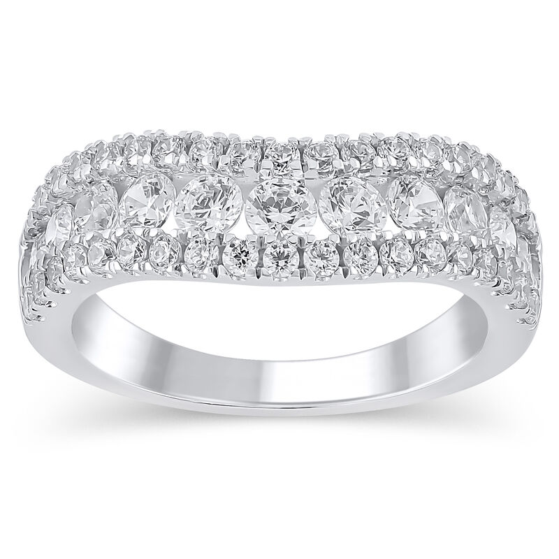Lab Grown Diamond 1/2ctw. Contour & 14k White Gold Anniversary Ring image number null
