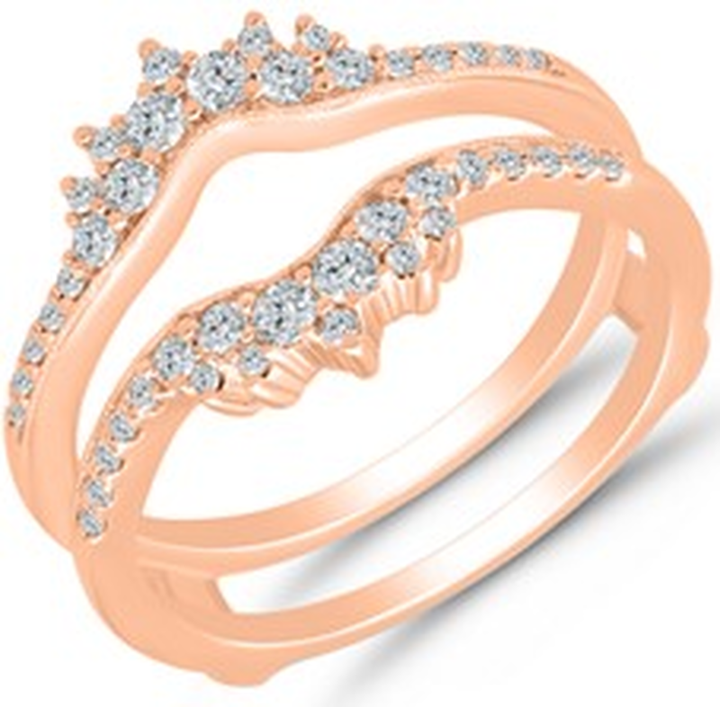 Brilliant-Cut 3/8ctw. Diamond Fancy Prong Insert in 14k Rose Gold image number null