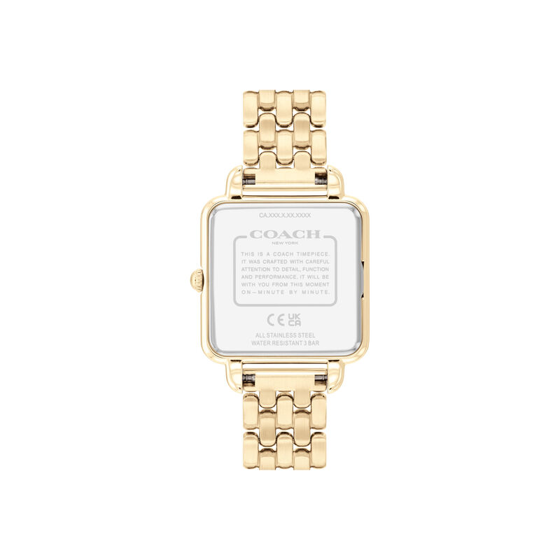 Coach Ladies Yellow Dial Gold Tone 28mm Watch 14504495 image number null