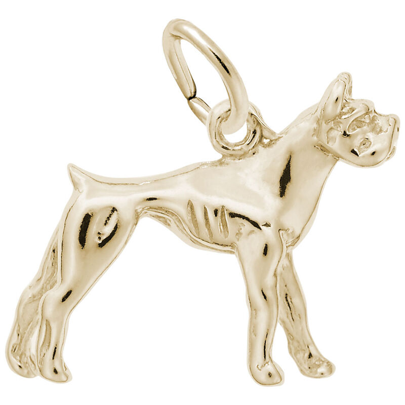 Boxer Charm in Gold Plated Sterling Silver  image number null
