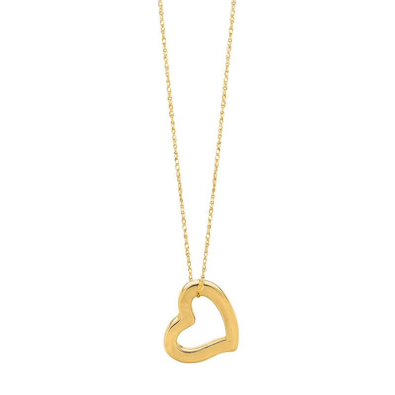 Heart Necklace 18" in 14k Yellow Gold image number null