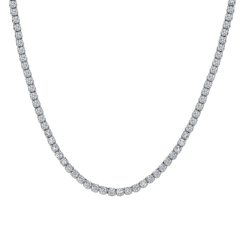 Lab Grown 10ctw. Diamond Tennis Necklace 22" EFVSSI in 14k White Gold