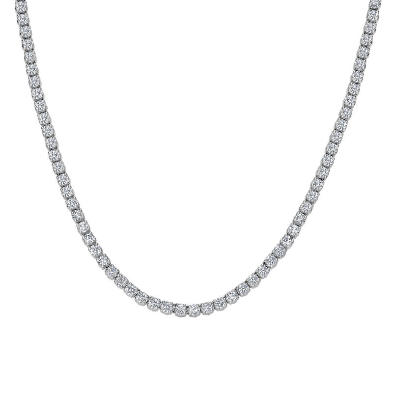 Lab Grown 10ctw. Diamond Tennis Necklace 22" EF-VS-SI in 14k White Gold image number null