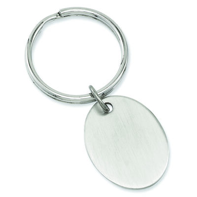 Rhodium-plated Kelly Waters Satin Oval Key Ring