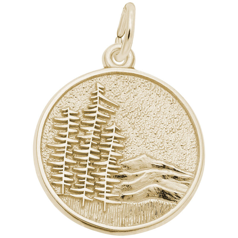 Mountain  Scene Charm in Gold Plated Sterling Silver image number null