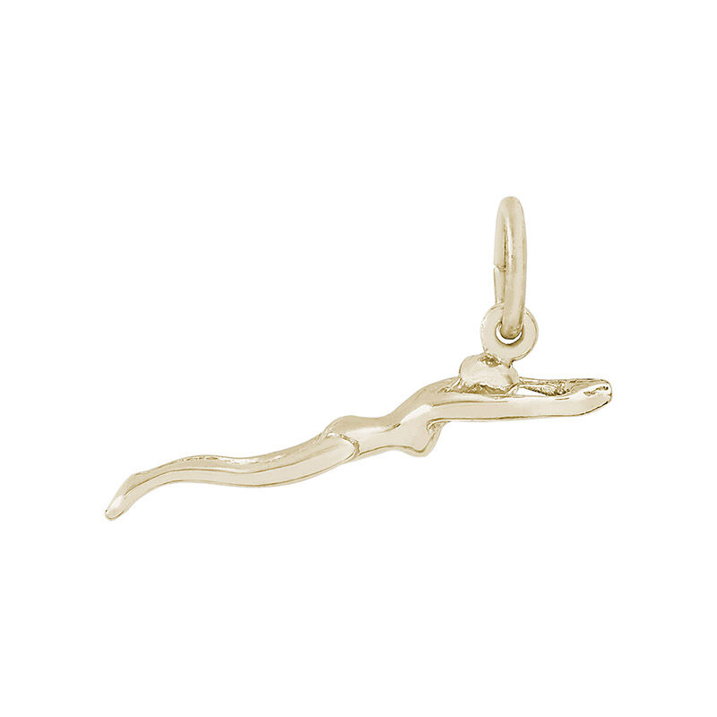 Female Swimmer 14K Yellow Gold Charm image number null