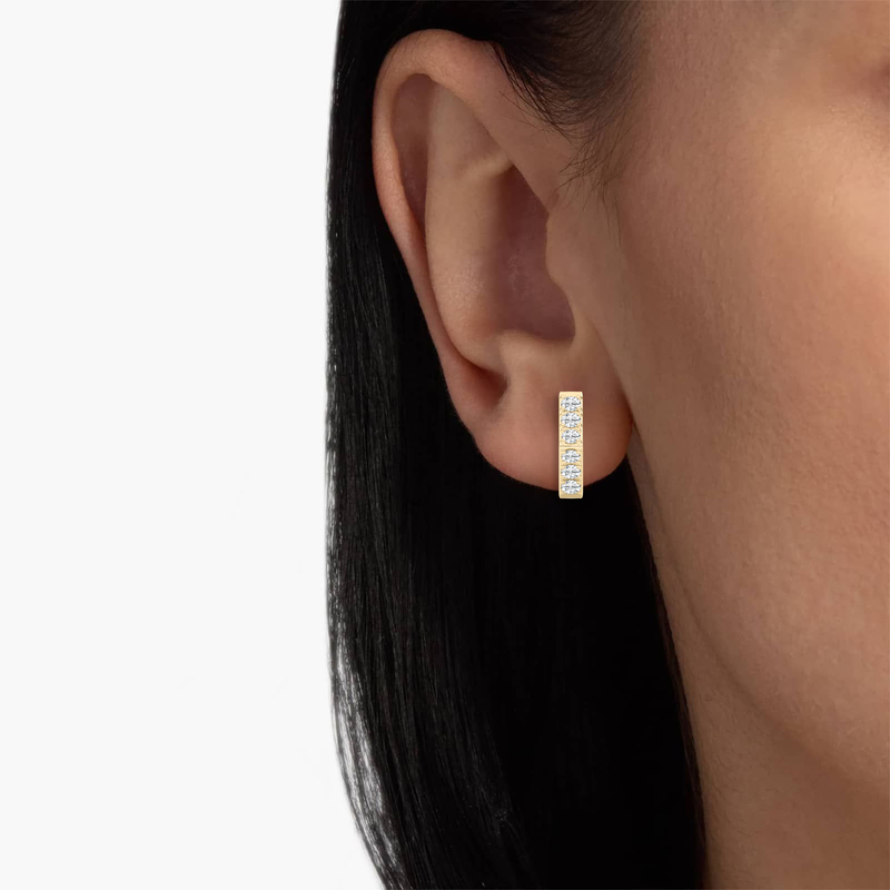 Lab Grown Diamond Earrings in 10k Yellow Gold image number null