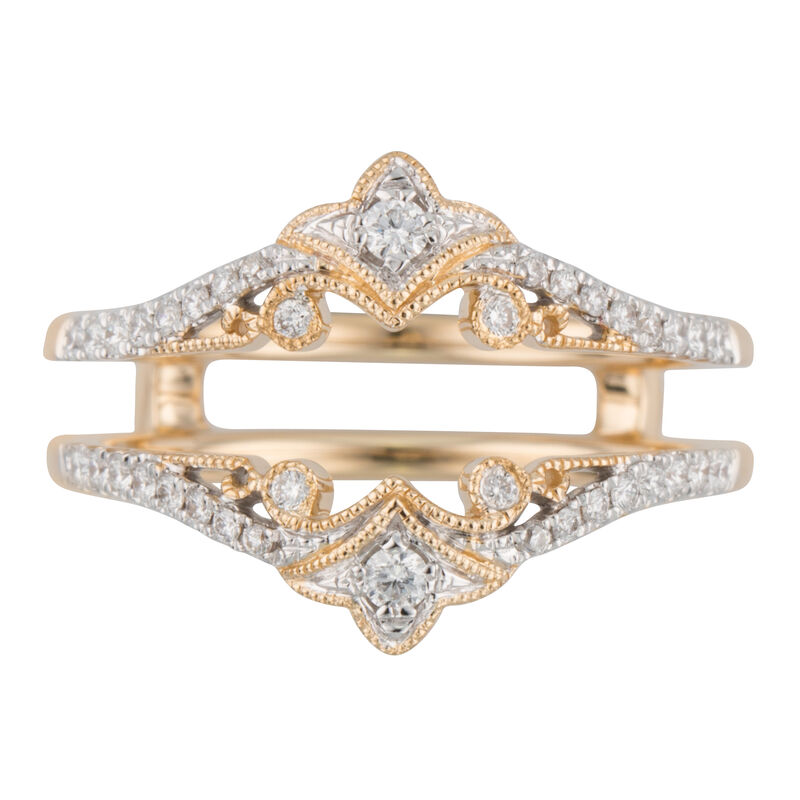 Diamond Vintage-Inspired Scroll Insert in 14k Yellow Gold image number null