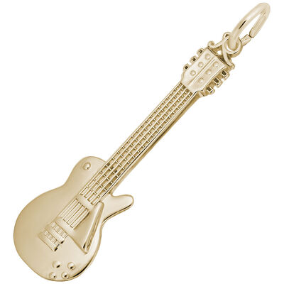 Guitar Electric Charm in 14k Yellow Gold