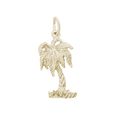 Palm Tree Charm in 14K Yellow Gold