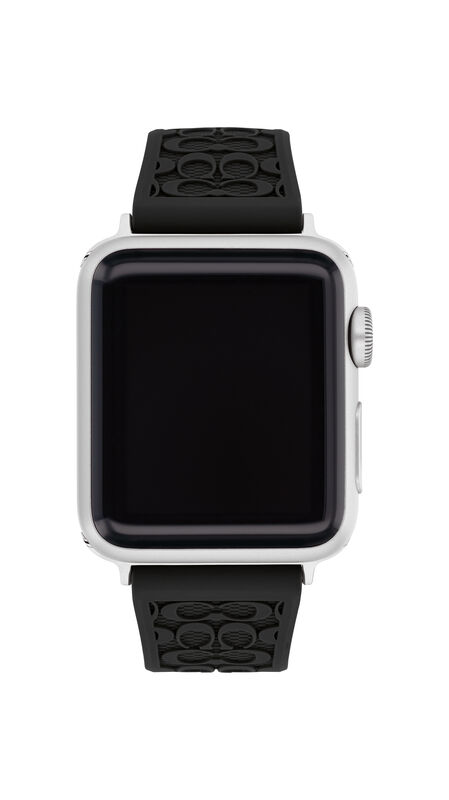 Coach Ladies' Black Rubber Apple Watch Strap 14700052 image number null