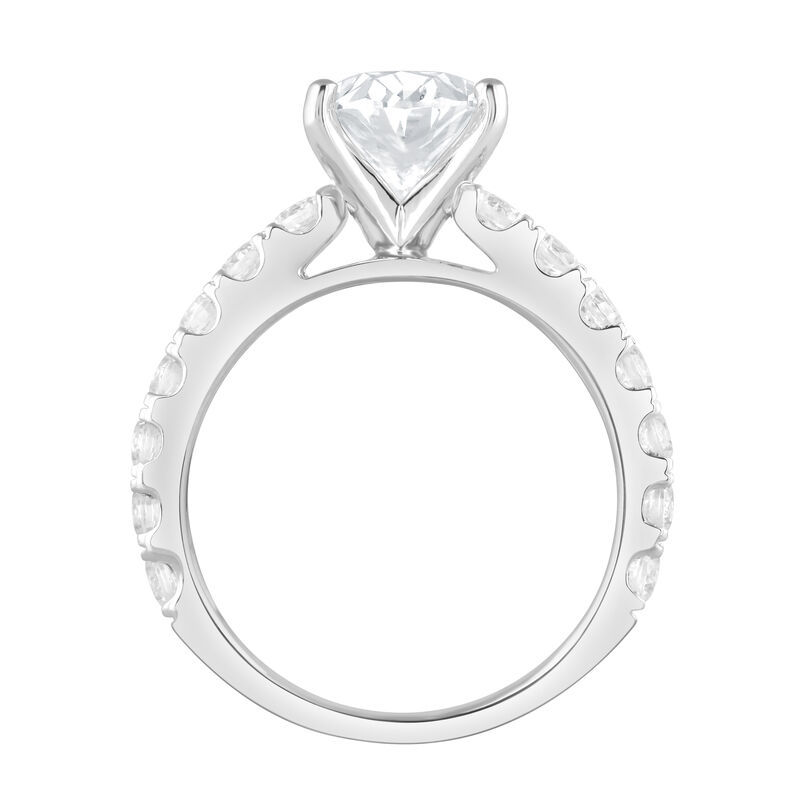 Oval Lab Grown Diamond 5ctw. Three Ring Bridal Set in 14k White Gold image number null