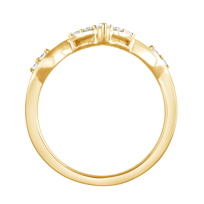 Round Lab Grown Diamond Contour Wedding Ring in 14k Yellow Gold image number null