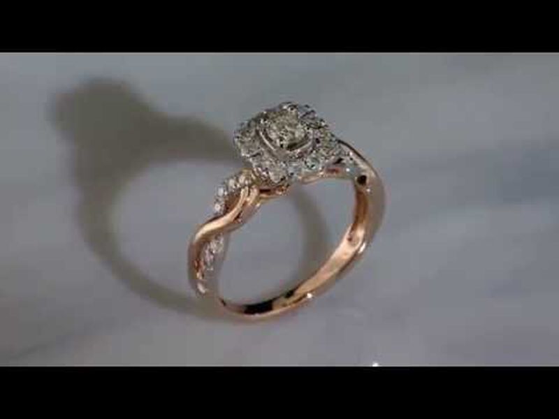 Sabrina. Diamond 3/4ctw. Twist Halo Engagement Ring in 14k Rose Gold image number null