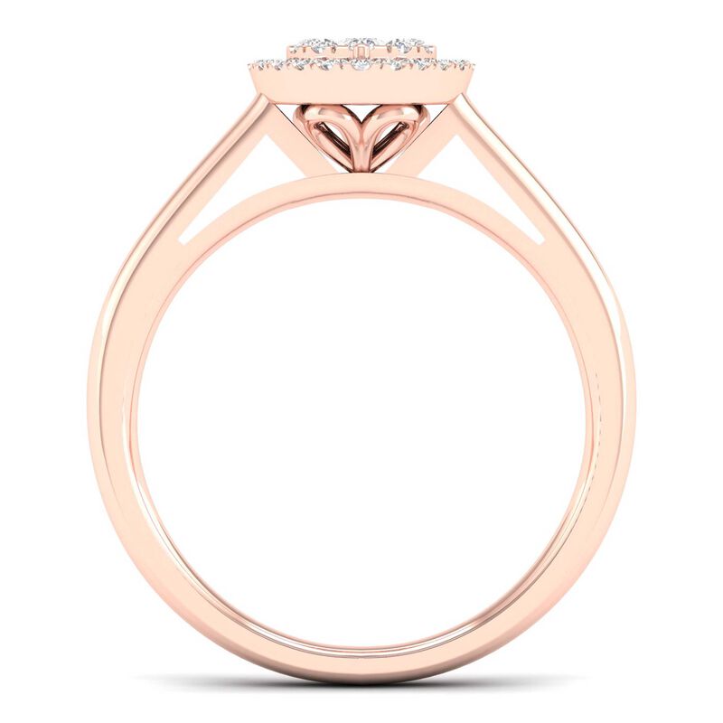 Diamond 1/4ctw. Heart Shape Cluster Promise Ring in 10k Rose Gold image number null