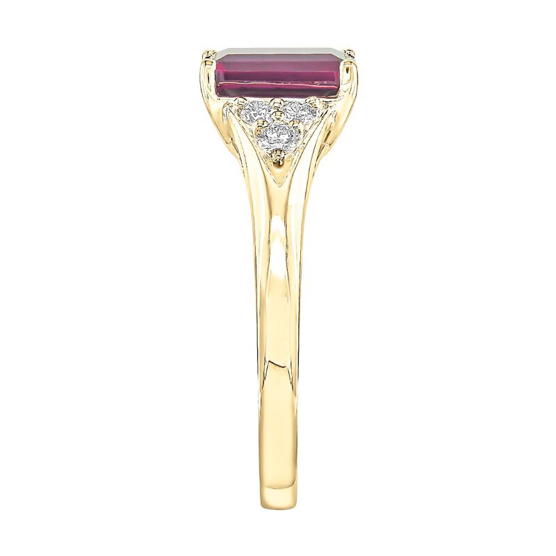 Emerald-Cut Rhodalite Garnet Ring in 10k Yellow Gold image number null