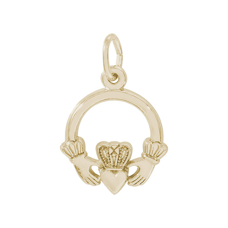 Claddagh 14K Yellow Gold Charm image number null