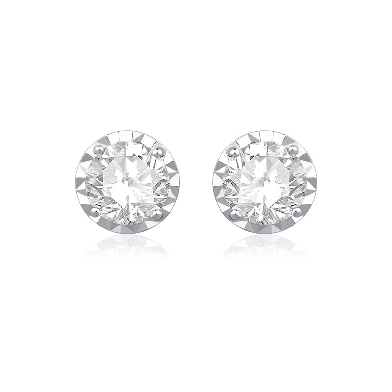 Lab Grown Diamond 2ctw. Stud Earrings in 10k White Gold image number null