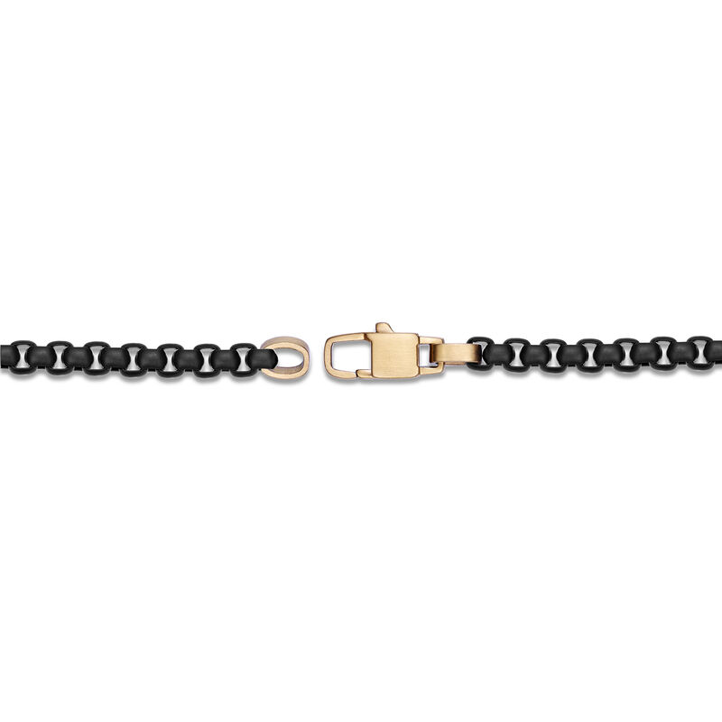 2 Tone Station Chain Bracelet in Black & Gold Tone Ion Plated Stainless Steel (4.5mm) image number null