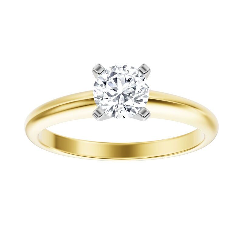 Round Lab Grown Diamond 3/4ct Solitaire Engagement Ring in 14k Yellow Gold image number null