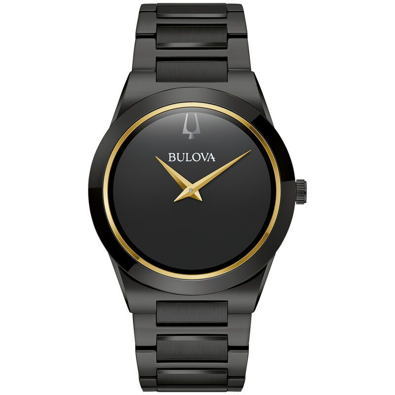 Bulova Men's Black Ion Plated Stainless Steel Millennia Watch 98A313 image number null