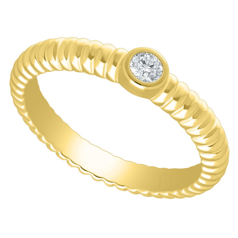 Lab Grown Diamond 1/10ctw. Bezel Fashion Ring in Gold Plated image number null