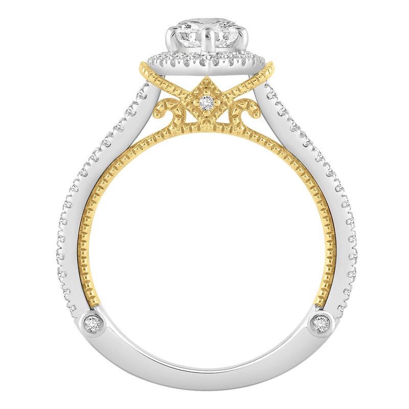 Marquise-Cut Lab Grown 2 1/3ctw. Diamond Split Shank Engagement Ring in 14k Two-Tone Gold image number null