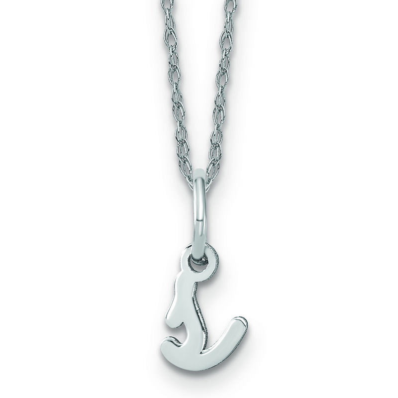 Script S Initial Necklace in 14k White Gold image number null
