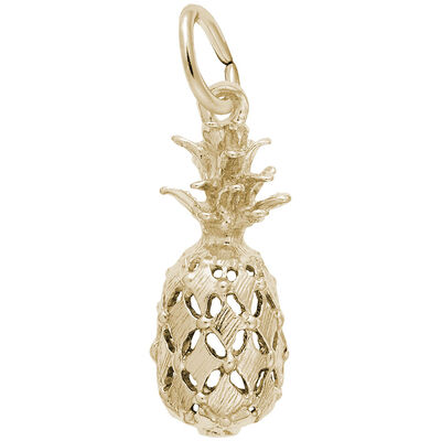 Pineapple Charm in 14K Yellow Gold