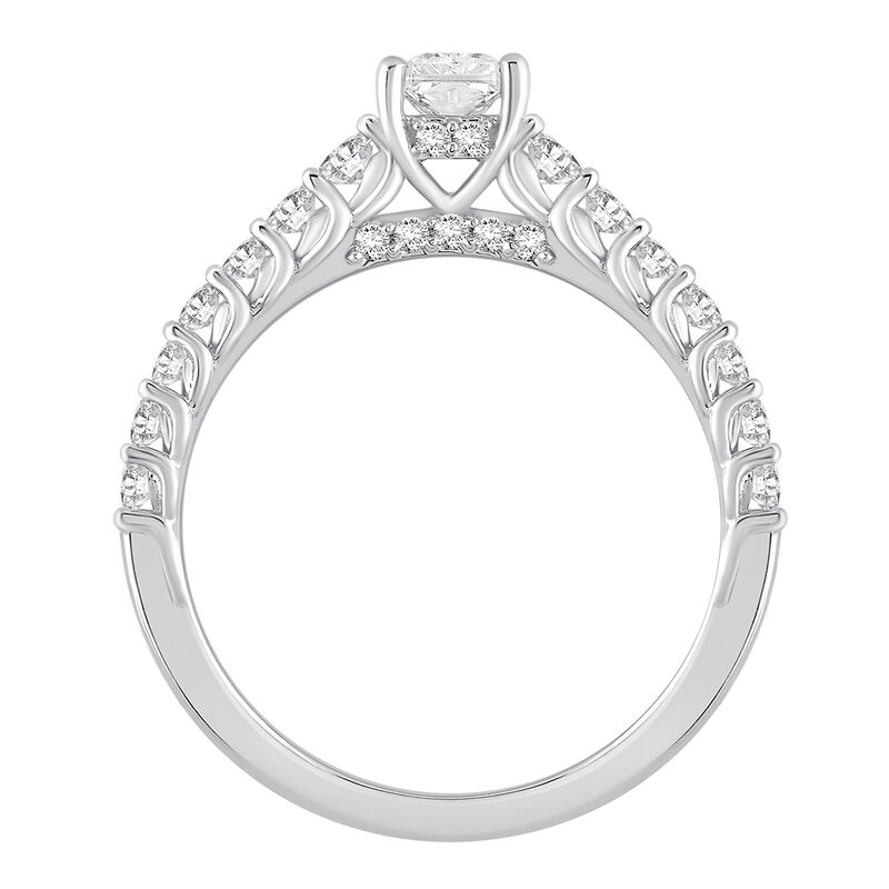 Radiant Lab Grown Diamond 1ctw. Classic Engagement Ring in 14k White Gold image number null