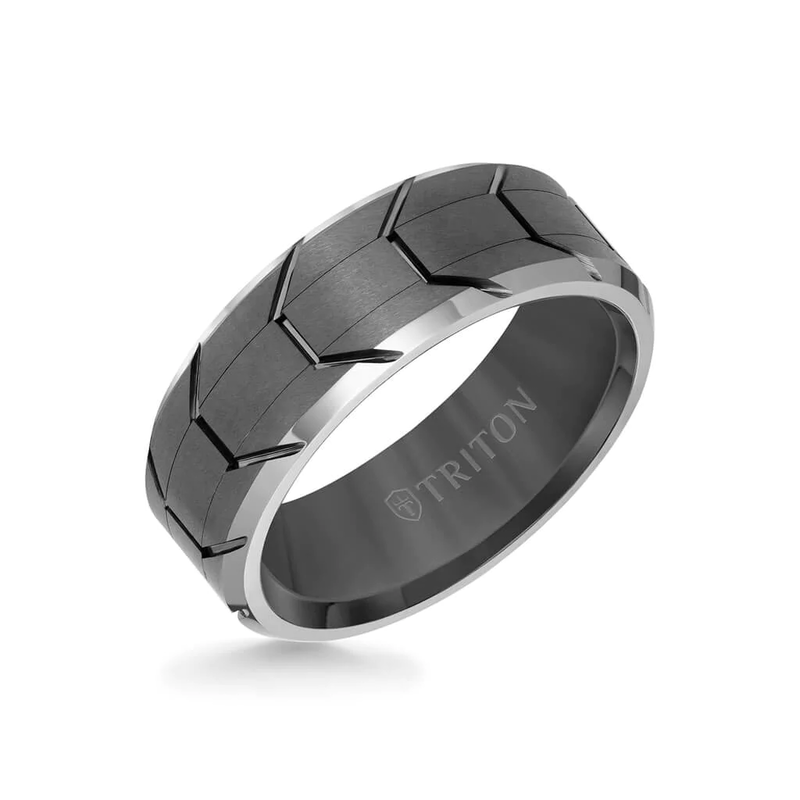 Triton Tungsten 8 mm Comfort Fit Wedding Band image number null