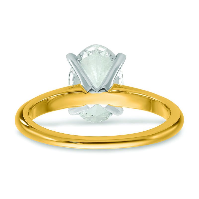 Oval Lab Grown Diamond 2ctw. Solitaire Engagement Ring in 14k Yellow Gold image number null