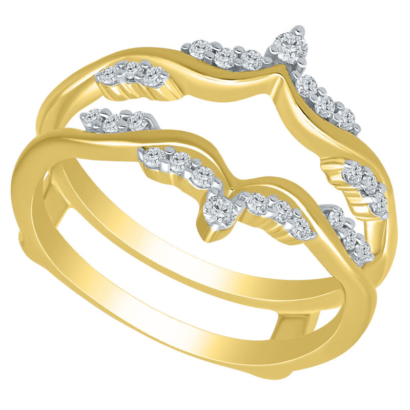 Brilliant-Cut 1/4ctw. Diamond V Contour Insert Ring in 14k Yellow Gold image number null