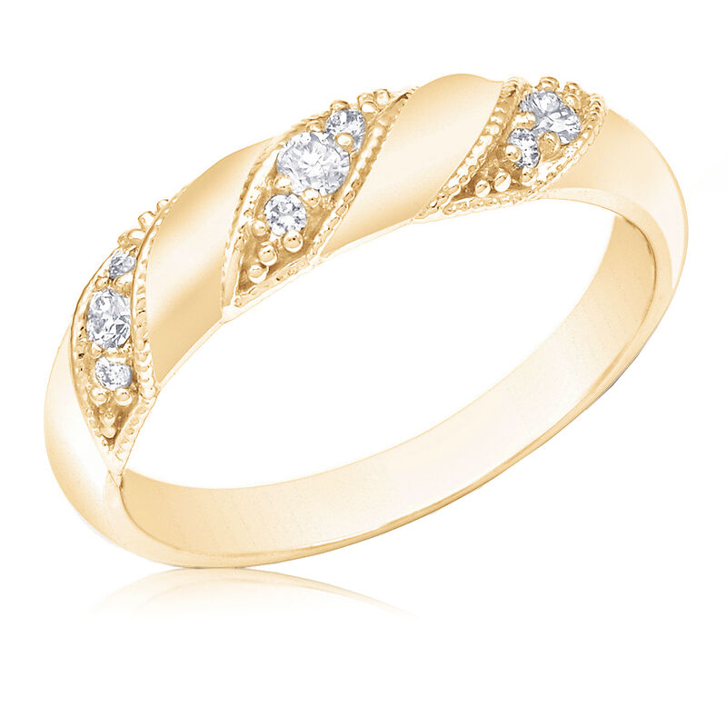 Diamond Fashion &#188;ct. 3-Stone Station Ring in 14k Yellow Gold image number null