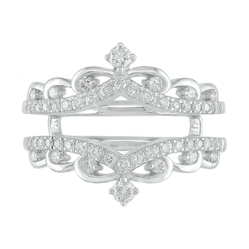 Brilliant-Cut 1/2ctw. Diamond Princess Crown Insert in 14k White Gold image number null