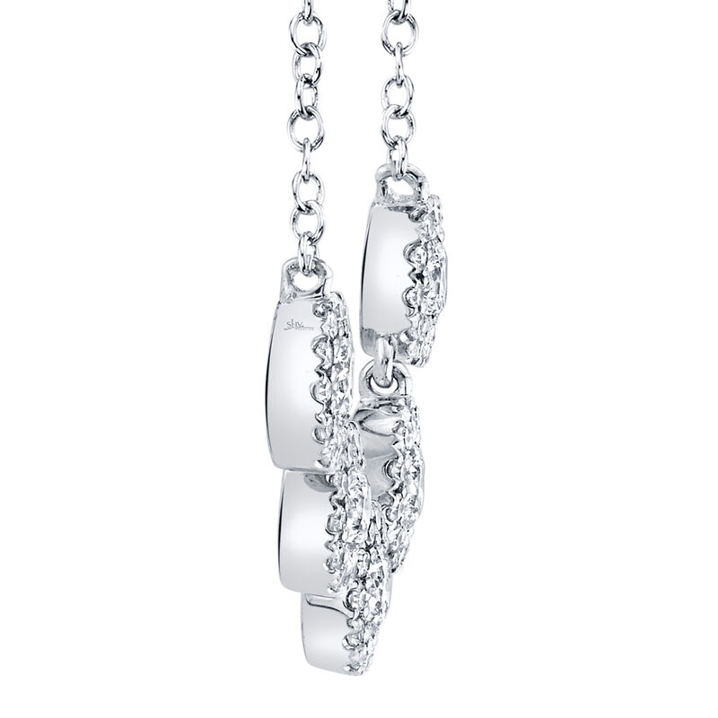 Shy Creation Halo Journey Pendant .32ctw in 14k White Gold  image number null