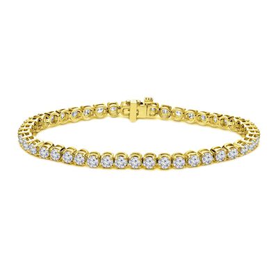 6ctw. 4-Prong Round Link Diamond Tennis Bracelet in 14K Yellow Gold (JK, I2-I3)