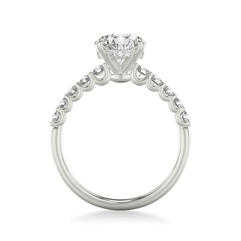 Faye. Artcarved Diamond Classic Semi-Mount in 14k White Gold image number null