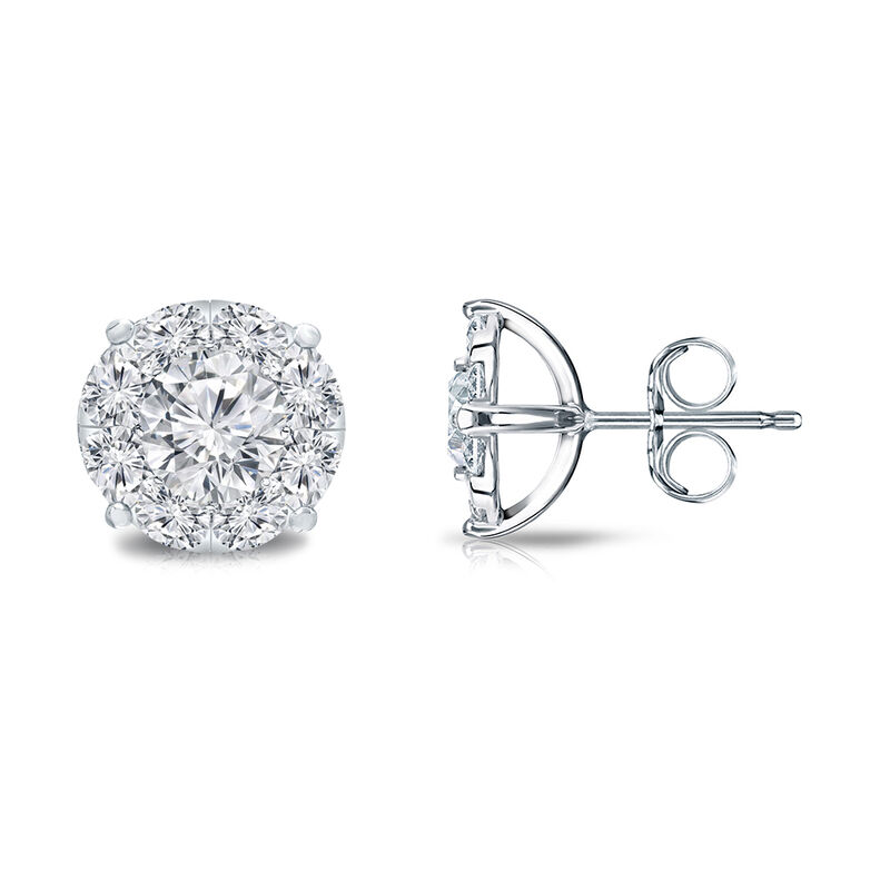 Diamond Round 1/4ctw. Halo Stud Earrings in 14k White Gold image number null