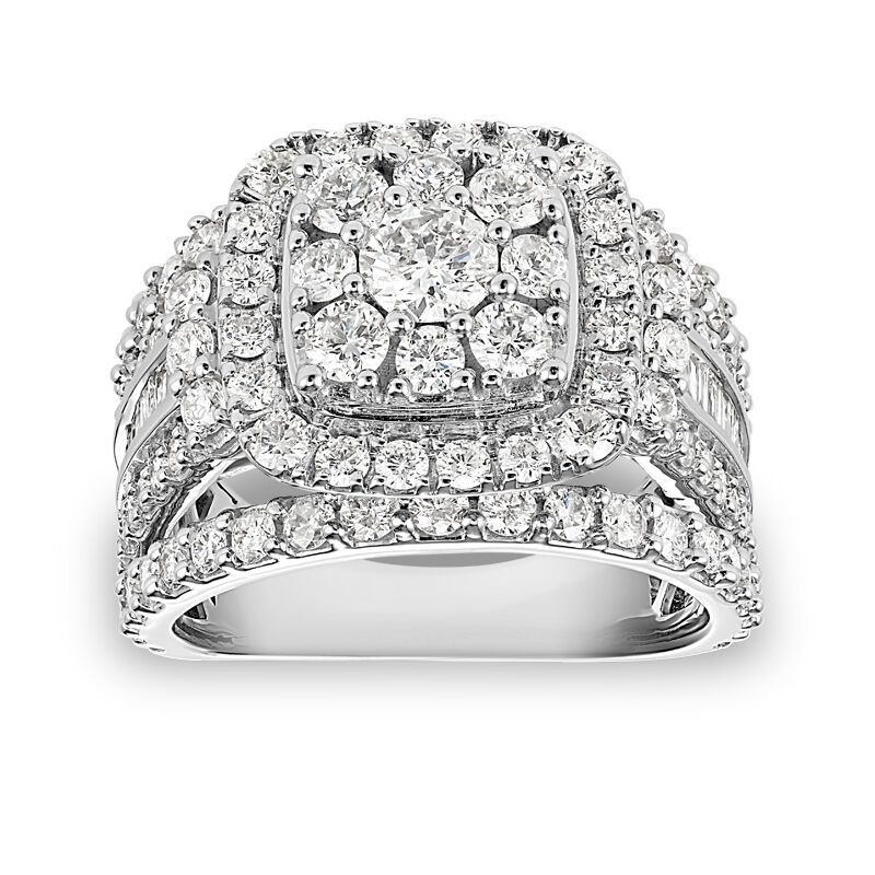 Chicago. Cushion Cut Halo 3ctw. Diamond Engagement Ring image number null