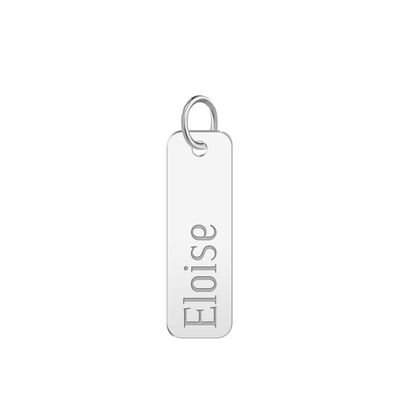 High Polished Engravable Name Tag in 14k White Gold