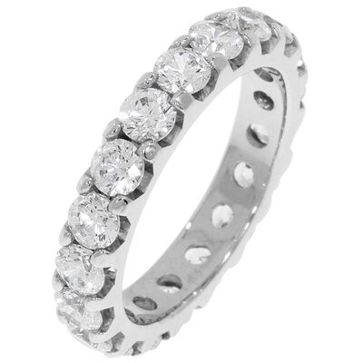 Round Prong Set 2.5ctw. Eternity Band in 14K White Gold (GH, SI2)